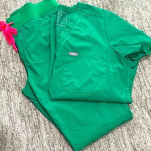 Figs scrubs in safety green!